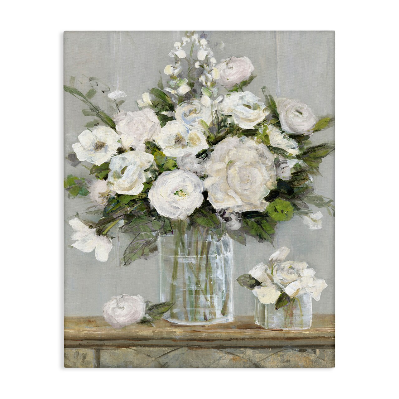 Stupell Industries Country White Full Blossoms Canvas Wall Art